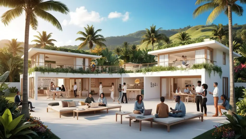 Independent homes with coworking areas