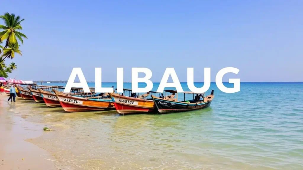 Alibaug beach with boats