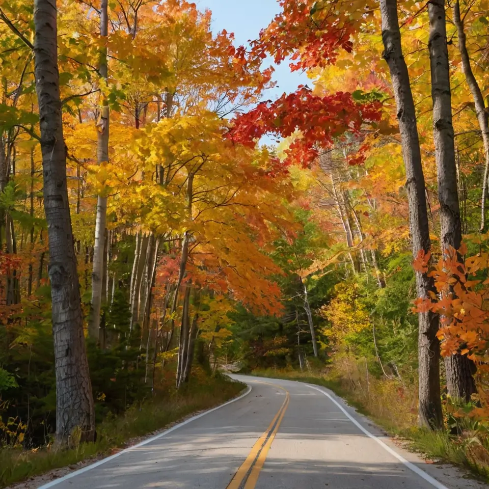 Door County fall colors along Highway 42