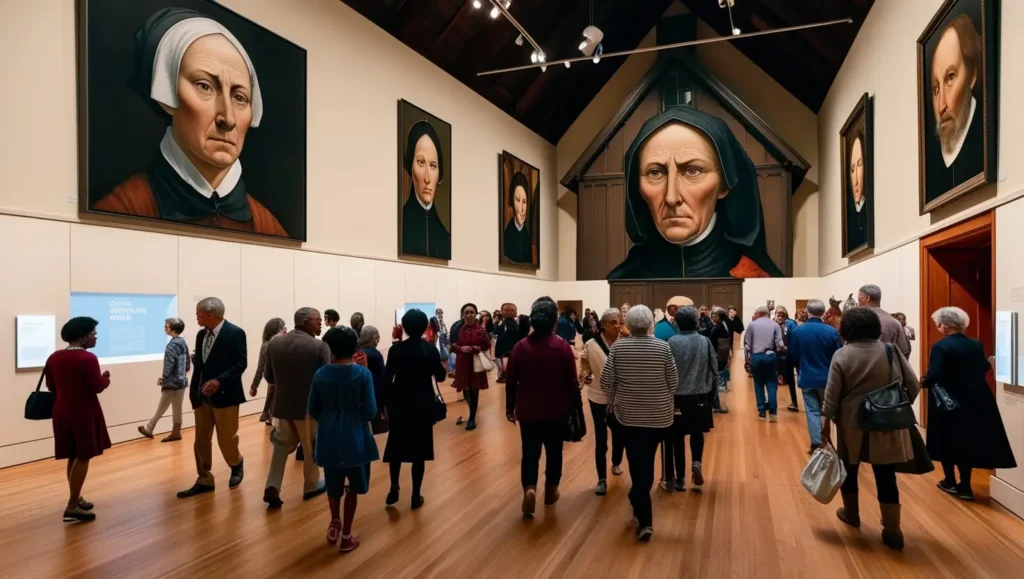 Famous artworks at Art Institute including Grant Wood's American Gothic