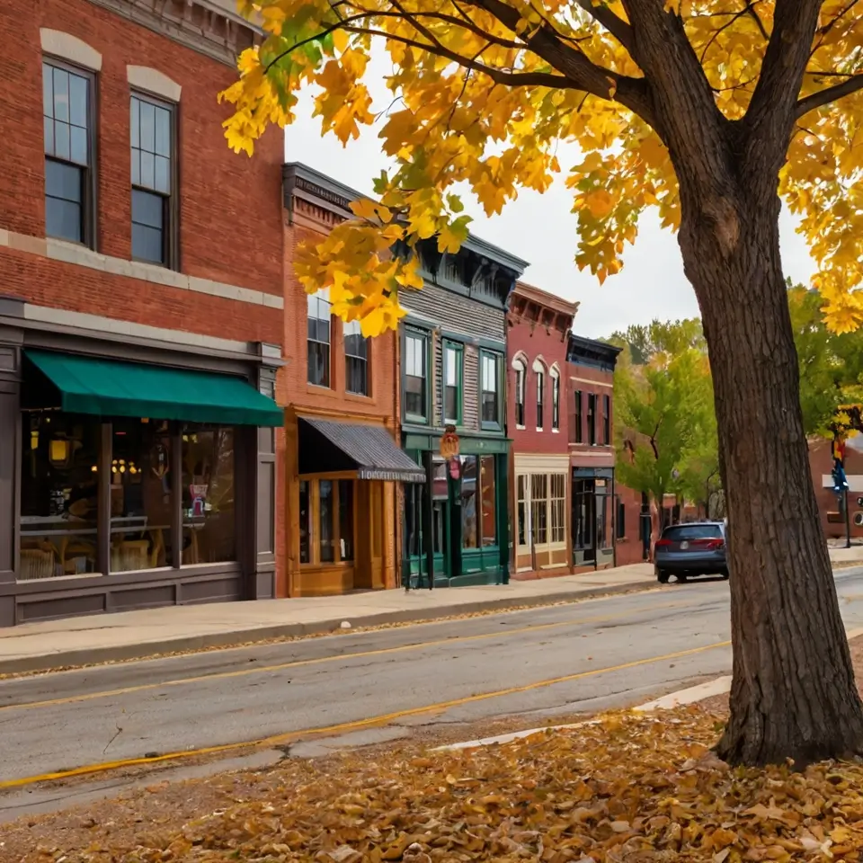 Galena Main Street in fall