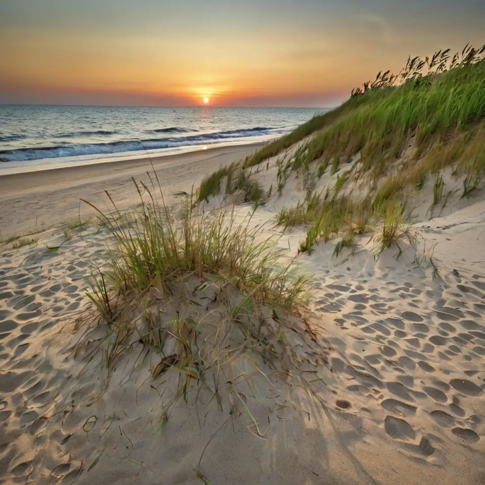 Indiana Dunes beach and dune grass