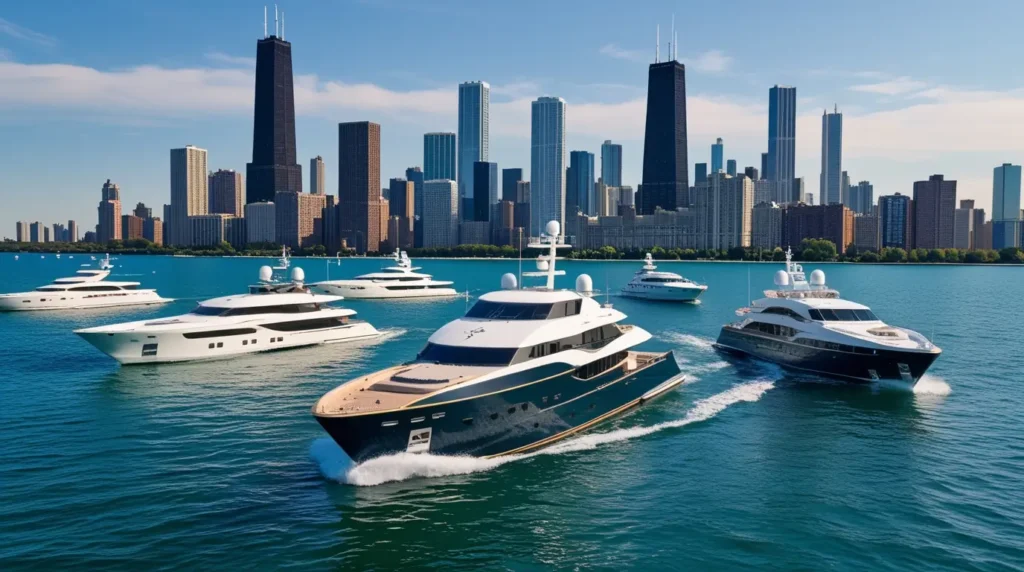 Lake Michigan with Chicago skyline