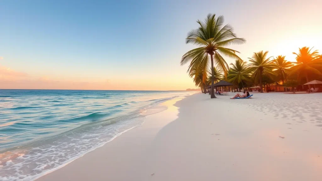 Nirvana Beach during golden hour