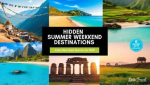 India's hidden summer destinations including mountain valleys, pristine beaches, and ancient ruins