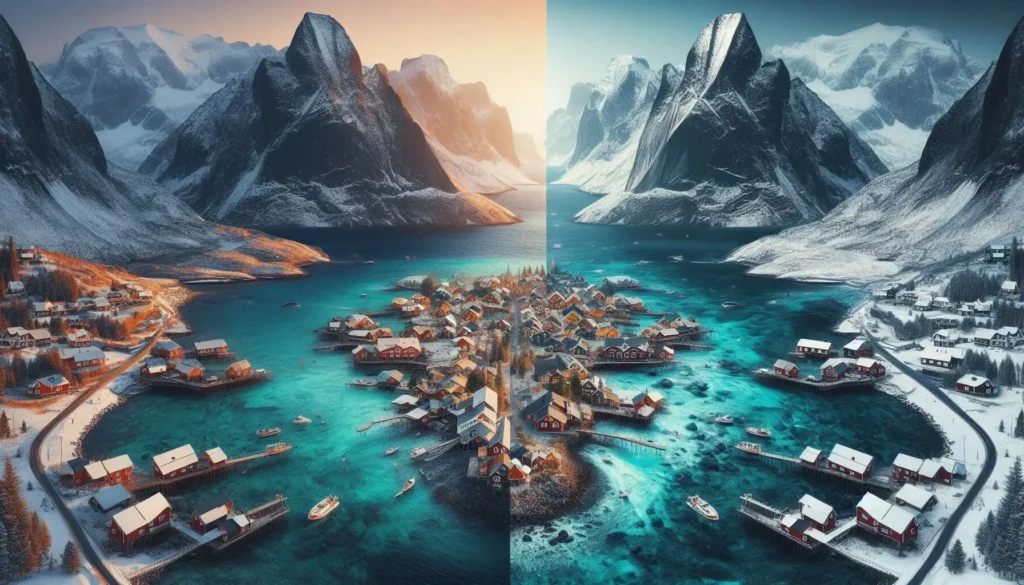 the same destination in peak season vs. off-season with price comparisons