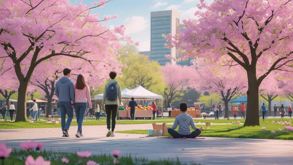 Free spring weekend activities including farmers markets and outdoor community events for budget entertainment